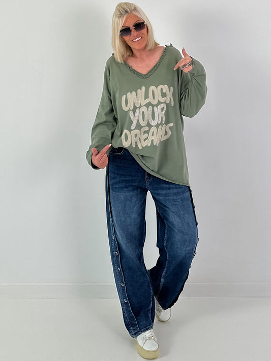 Oversized Shirt Unlock your Dreams - oliv