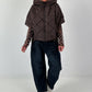 Jacket with XL collar and hood - mocha