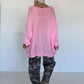 Soft Oversized Chunky Knit Sweater - Pink