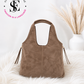 Faux suede bag - coffee