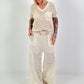 Crochet Top with Lurex - beige