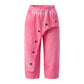 Hose mit Overlay und Metallösen - neonpink
