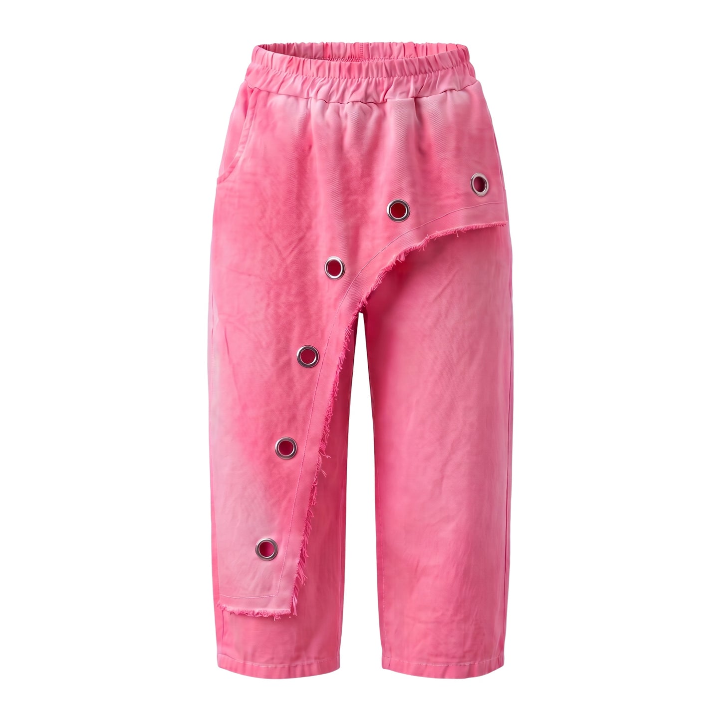 Hose mit Overlay und Metallösen - neonpink
