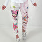 Hose mit Print-Mix - rosa-weiss