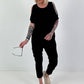 T-Shirt with Cut-Outs - black