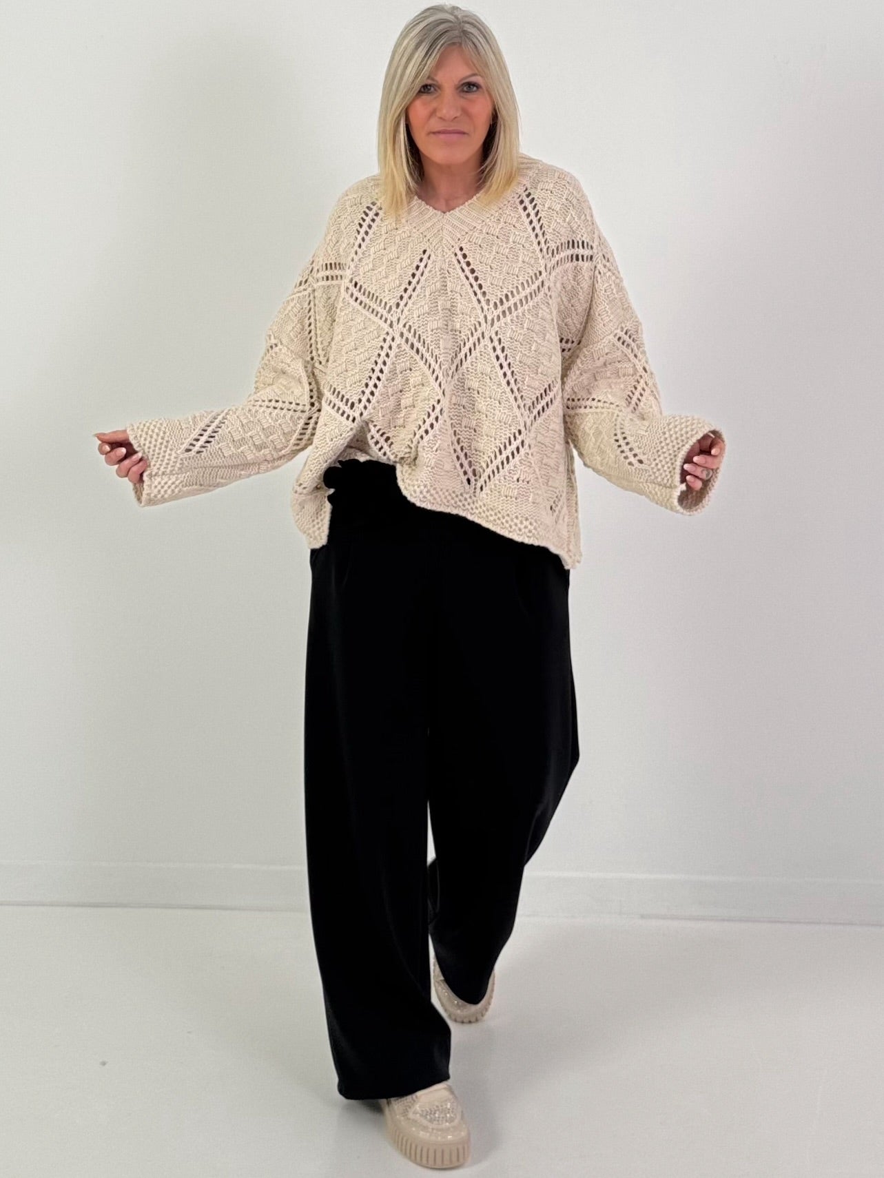 Trui model "Soft Structure" - beige