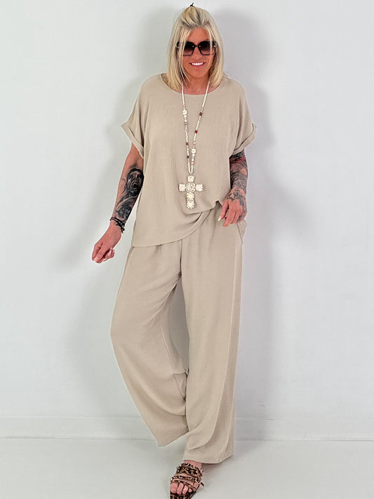 Leichter Zweiteiler - beige