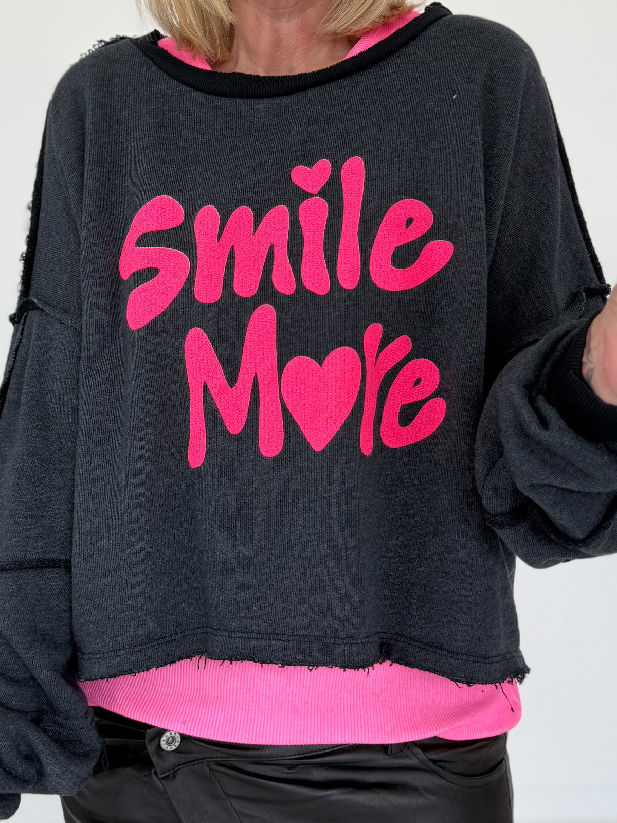 Sweater Smile More - anthrazit