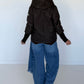Jacke mit Strickarm und Kapuze - mokka