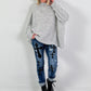 Oversized sweater model "Snuggle Arctic" - light gray
