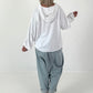 Hoodie mit V-Neck - weiss