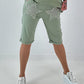 Sweat Short mit Häkelstern und  Nieten - khaki