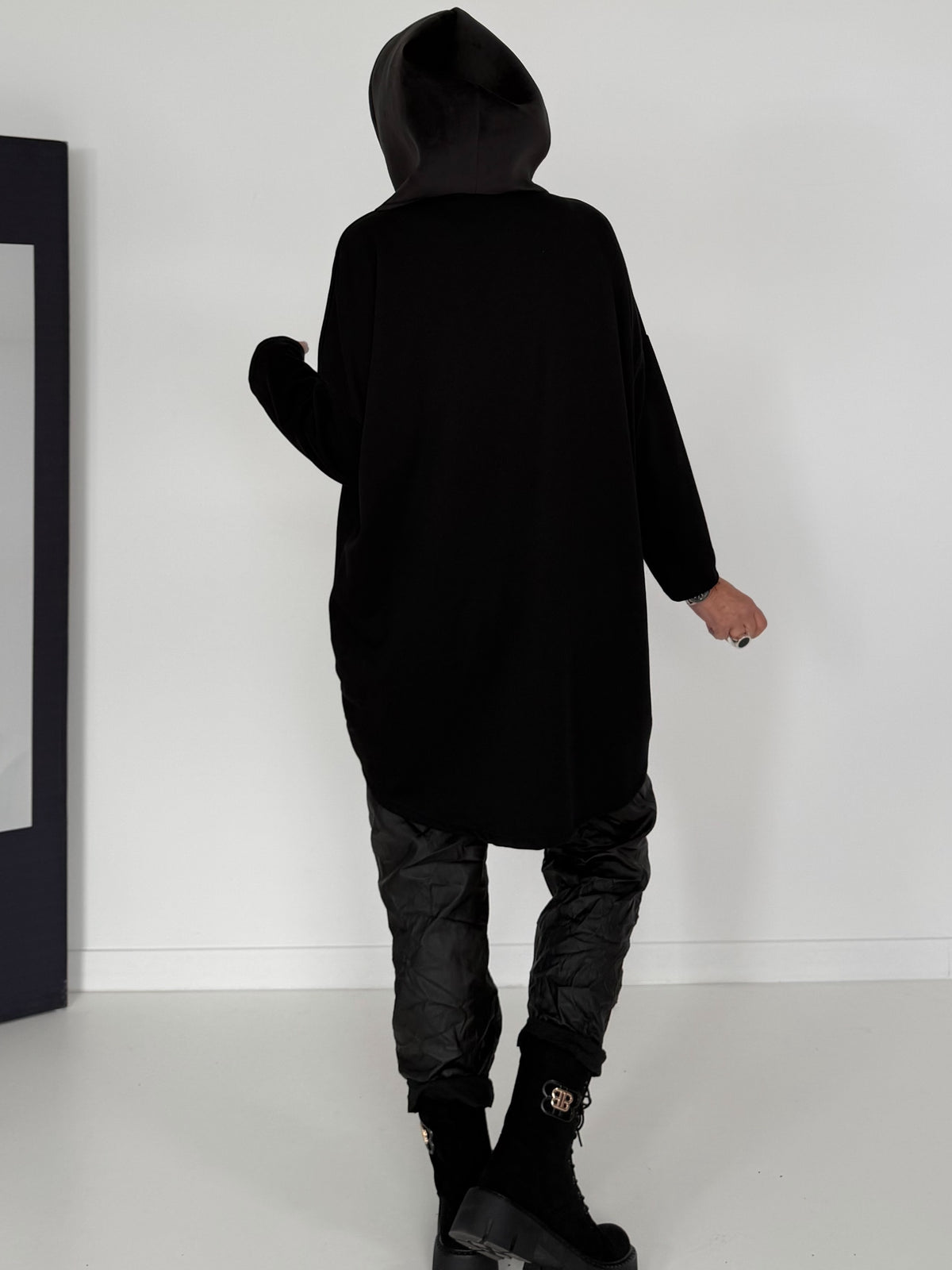 Hoodie mit Statement-Prints - schwarz