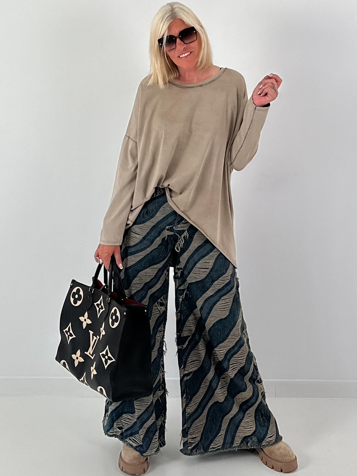 Oversized Shirt stone washed - mude