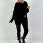 Fine Knit Hoodie - Black