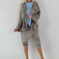 Jeansjacke mit Leo und floralem Netzeinsatz - taupe