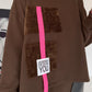 Casual tweedelig pak met details van leerlook en corduroy - mokka