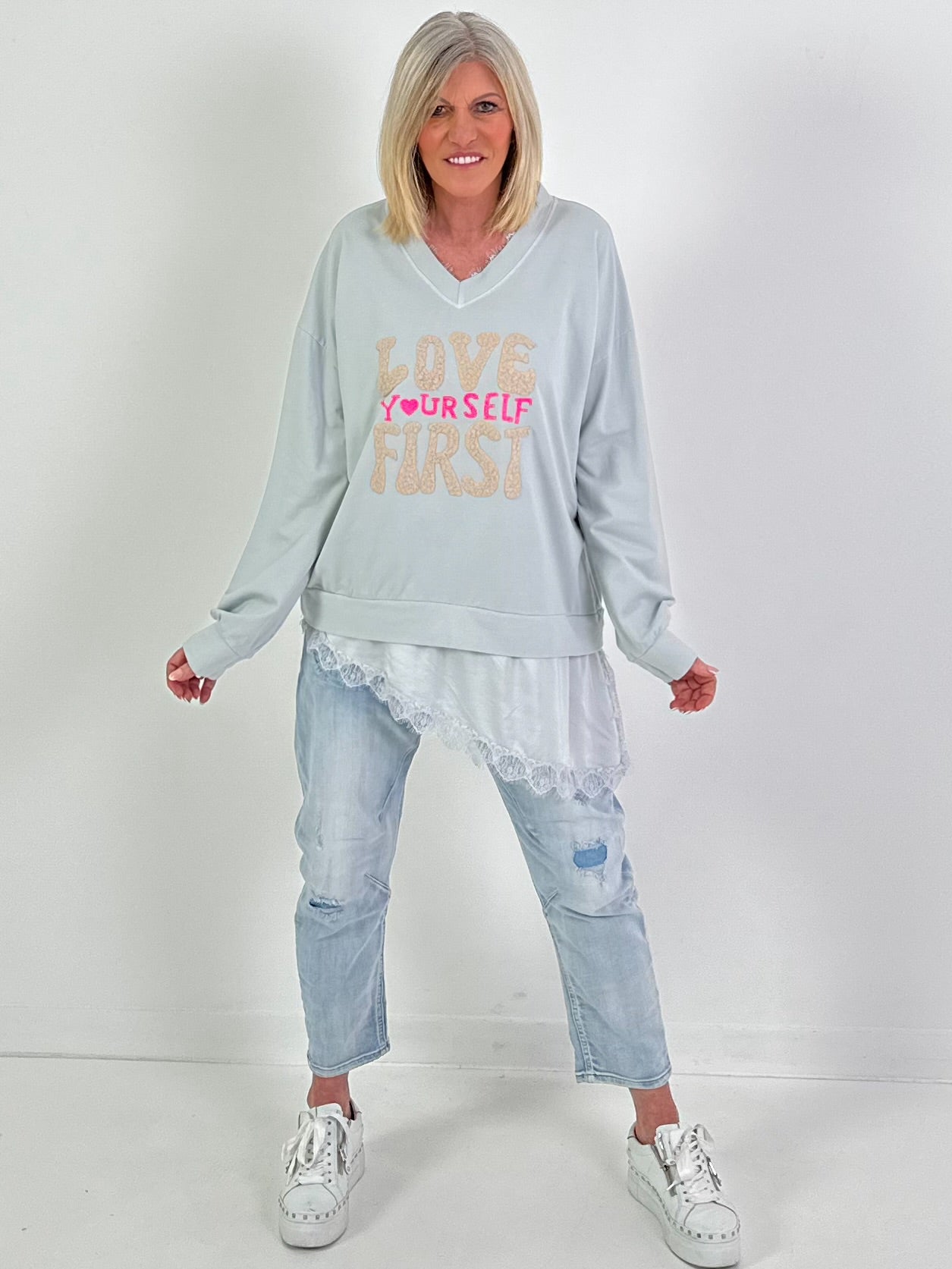 Sweater yourself - hellgrau