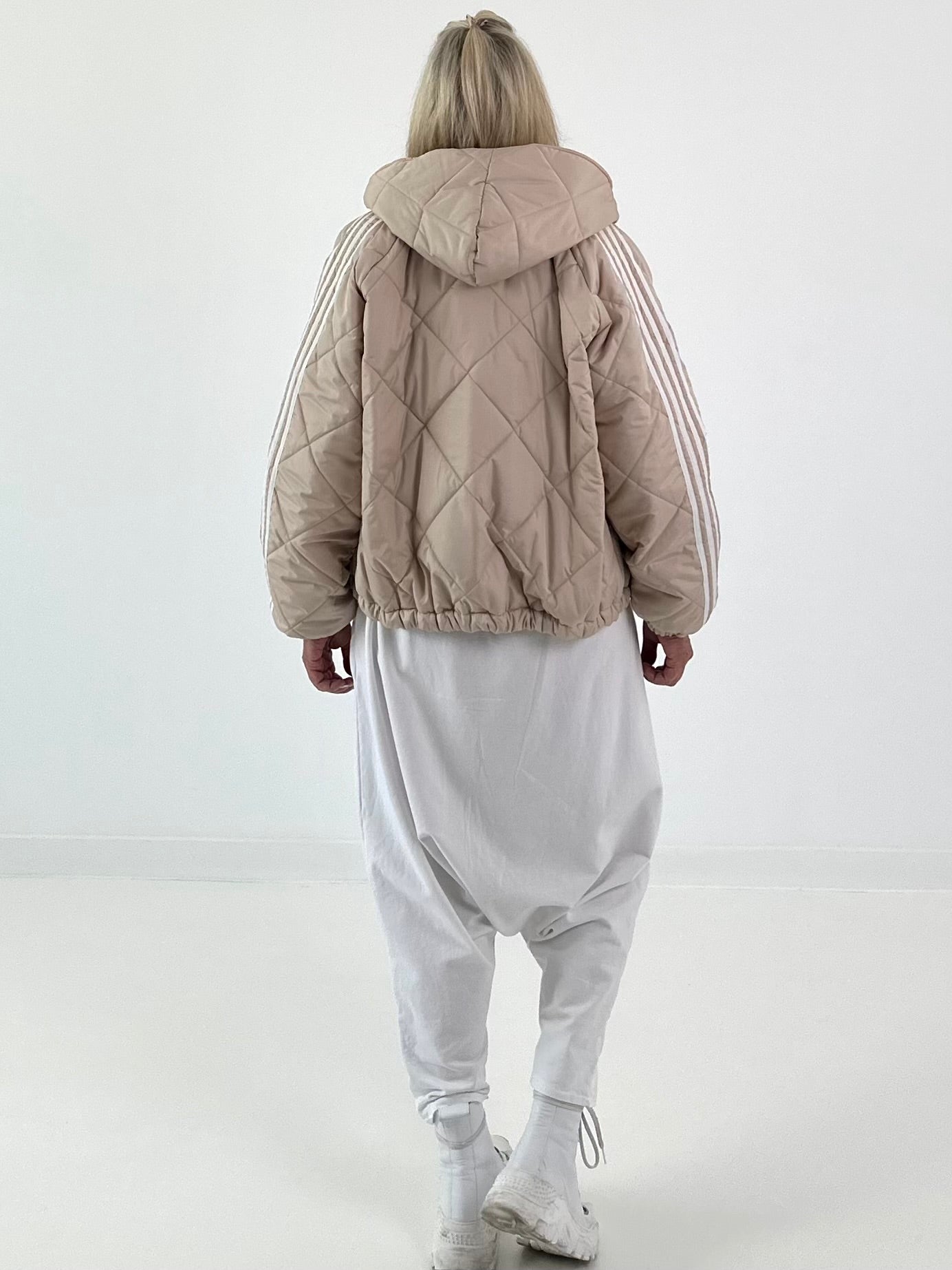 Bomberjacke mit Kapuze - beige