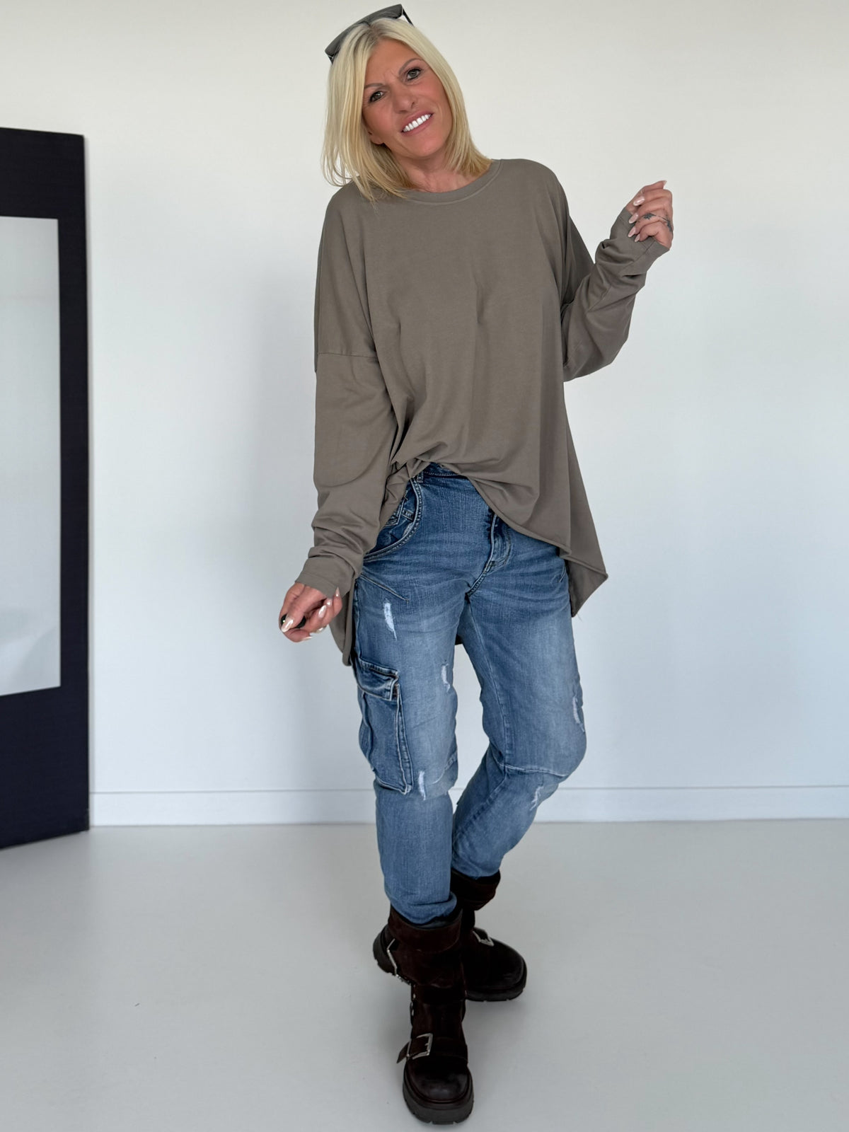 Oversized Shirt Style - taupe