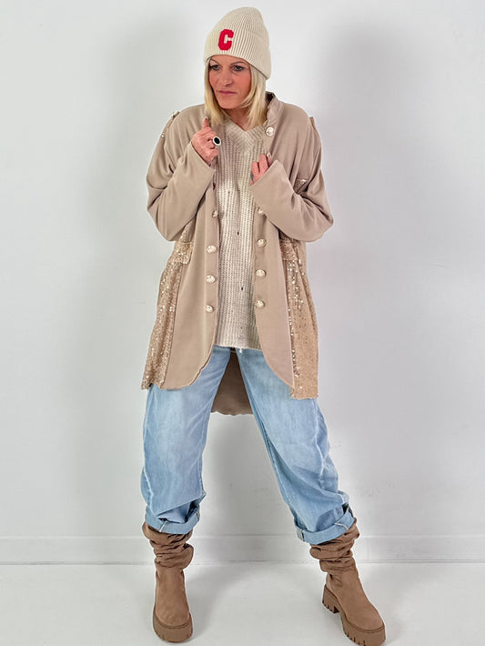 Oversized militair blazer model “Glam Officer” - beige