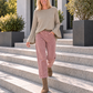 Sweater with trumpet sleeves - taupe