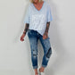 Oversized Shirt Breaking Rules - light blue