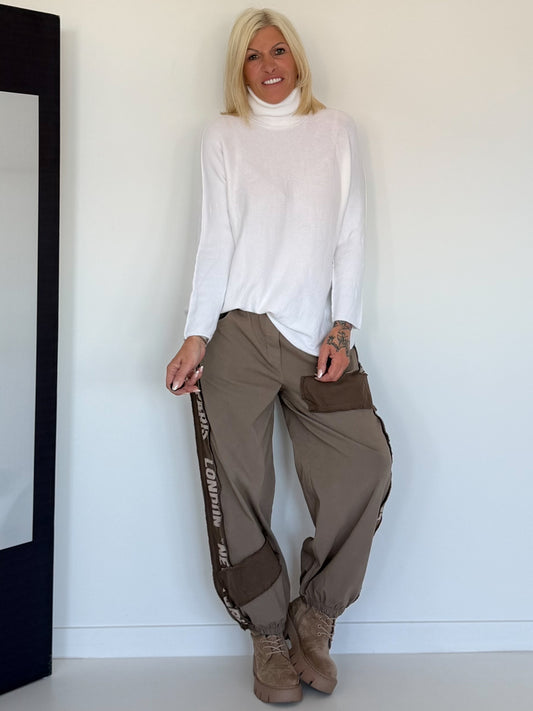 Basic Rollkragenpullover - weiss