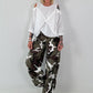 Balloon Linen Trousers with Fringe Details - taupe