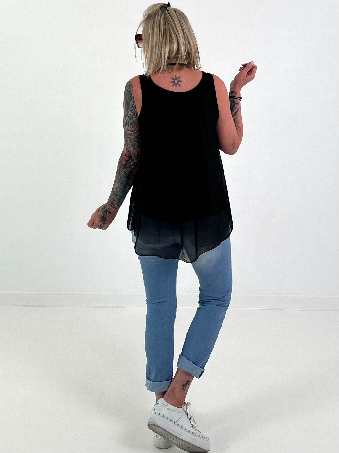 Silk top - black