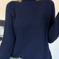 Basic Rollkragenpullover - marine