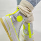 High-top sneaker model "Cat Boost" - silver-neon yellow