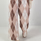 Hose mit Rautenmuster - beige-braun-weiss