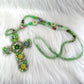 Kette mit Kreuz Anhänger - grün-mehrfarbig