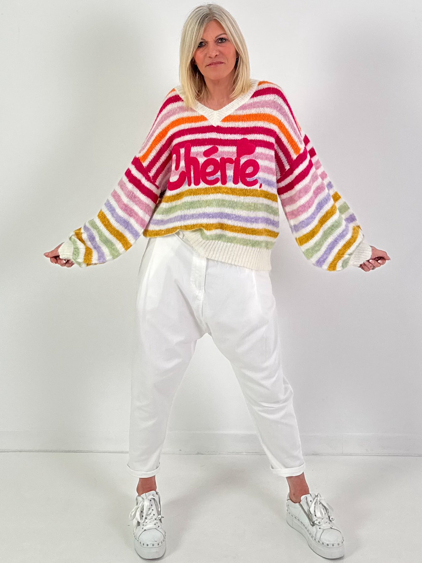 Pullover Modell "Chérie Striped Knit" - mehrfarbig