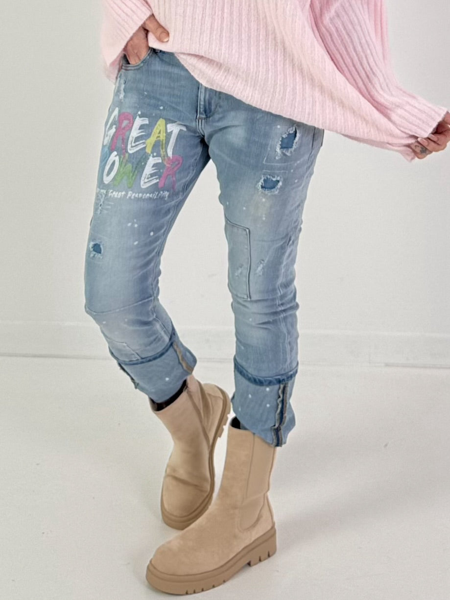 Jeans Hose Modell "Great Power" - denim