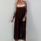 Jumpsuit mit Spaghettiträgern - schoko