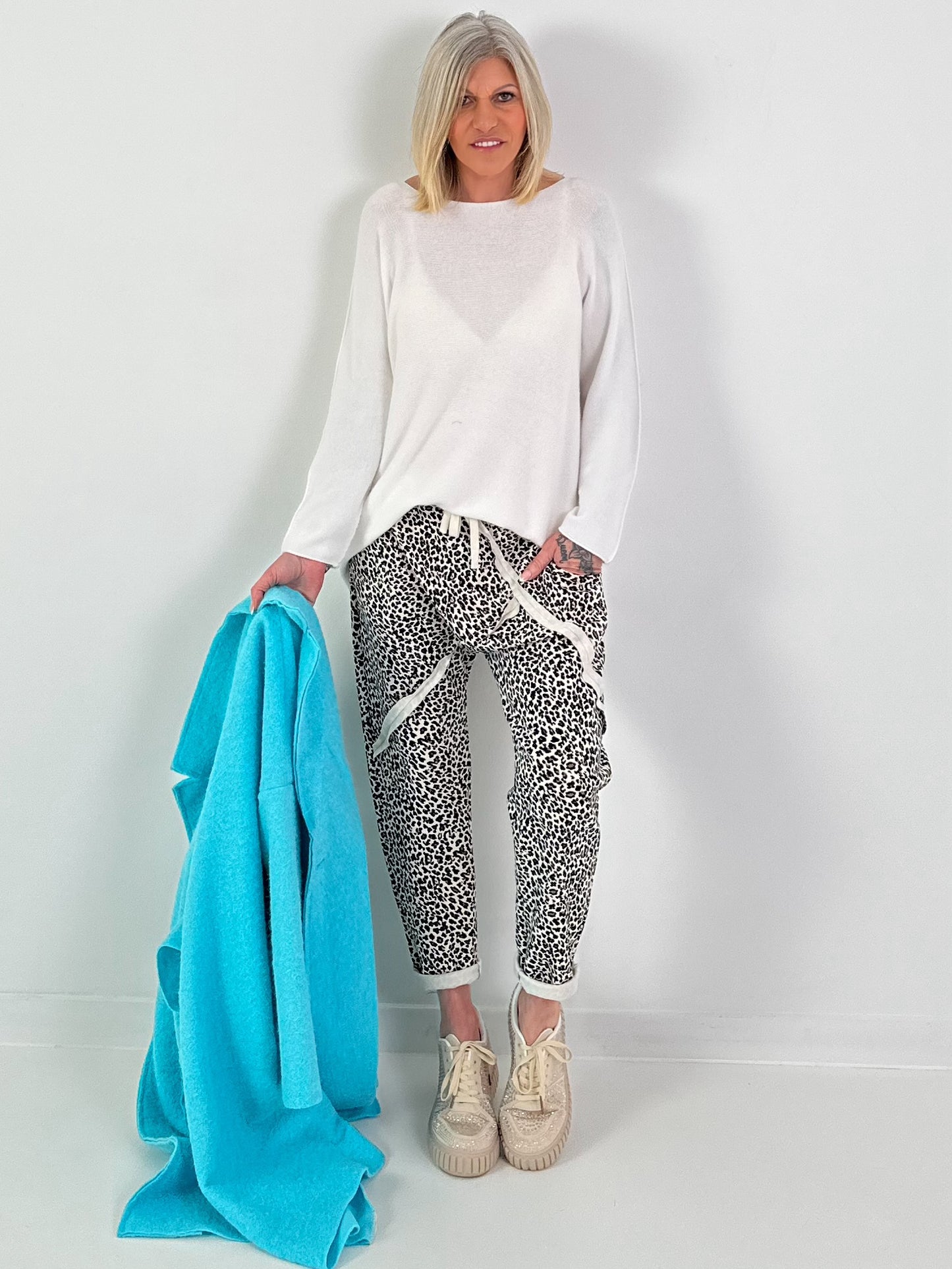 Pullover mit Rundhals - weiss