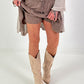 Ruffled skort - taupe