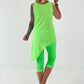 Long Top asymmetrisch - neongrün