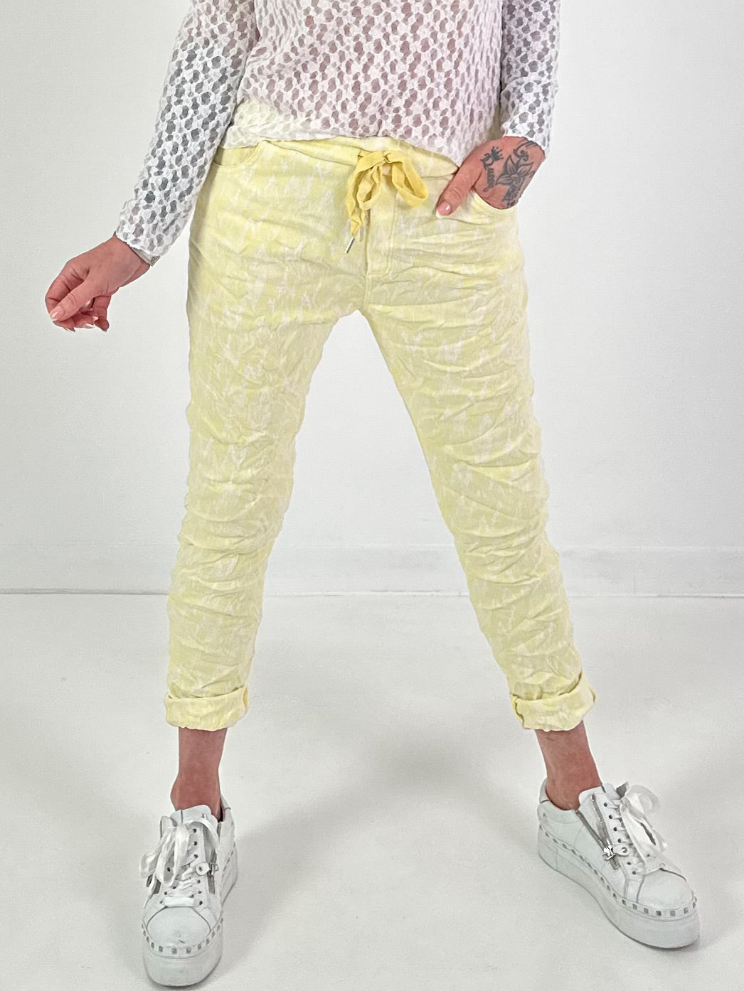 Hose mit Muster - gelb