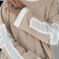 Oversized Sweater mit Strasskreuz - beige-ecru