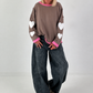 Sweatshirt mit trendigen Herzelementen - taupe