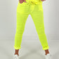 Hose im Knit-Look - neongelb