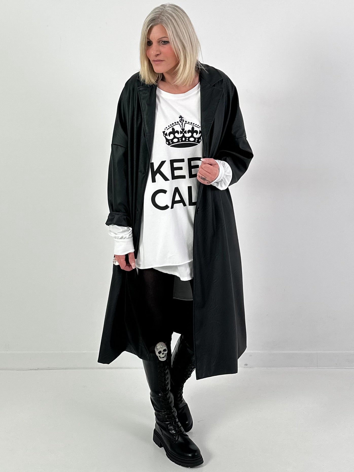 Leren jas, model "Back to Black" - zwart