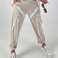 Trousers with zipper details - beige