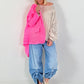 Linen Blazer - neon pink