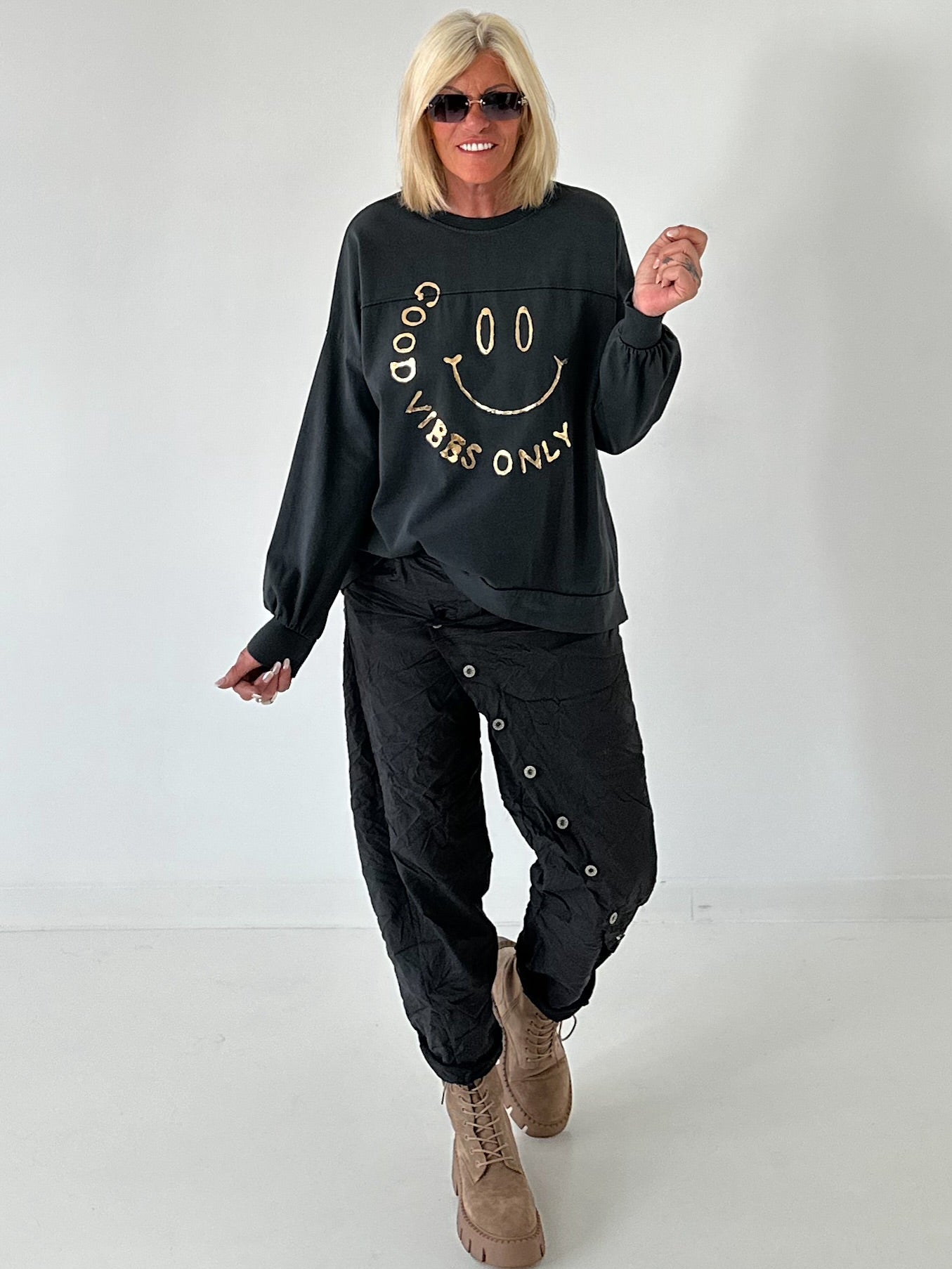 Sweater Good vibes only - anthrazit