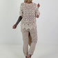Crochet T-shirt with pattern - beige