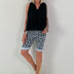 Ballon Blusen Top mit V-Neck - schwarz